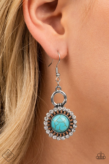 Paparazzi Accessories-Blue Mojave Mogul Fashion Fix Earrings