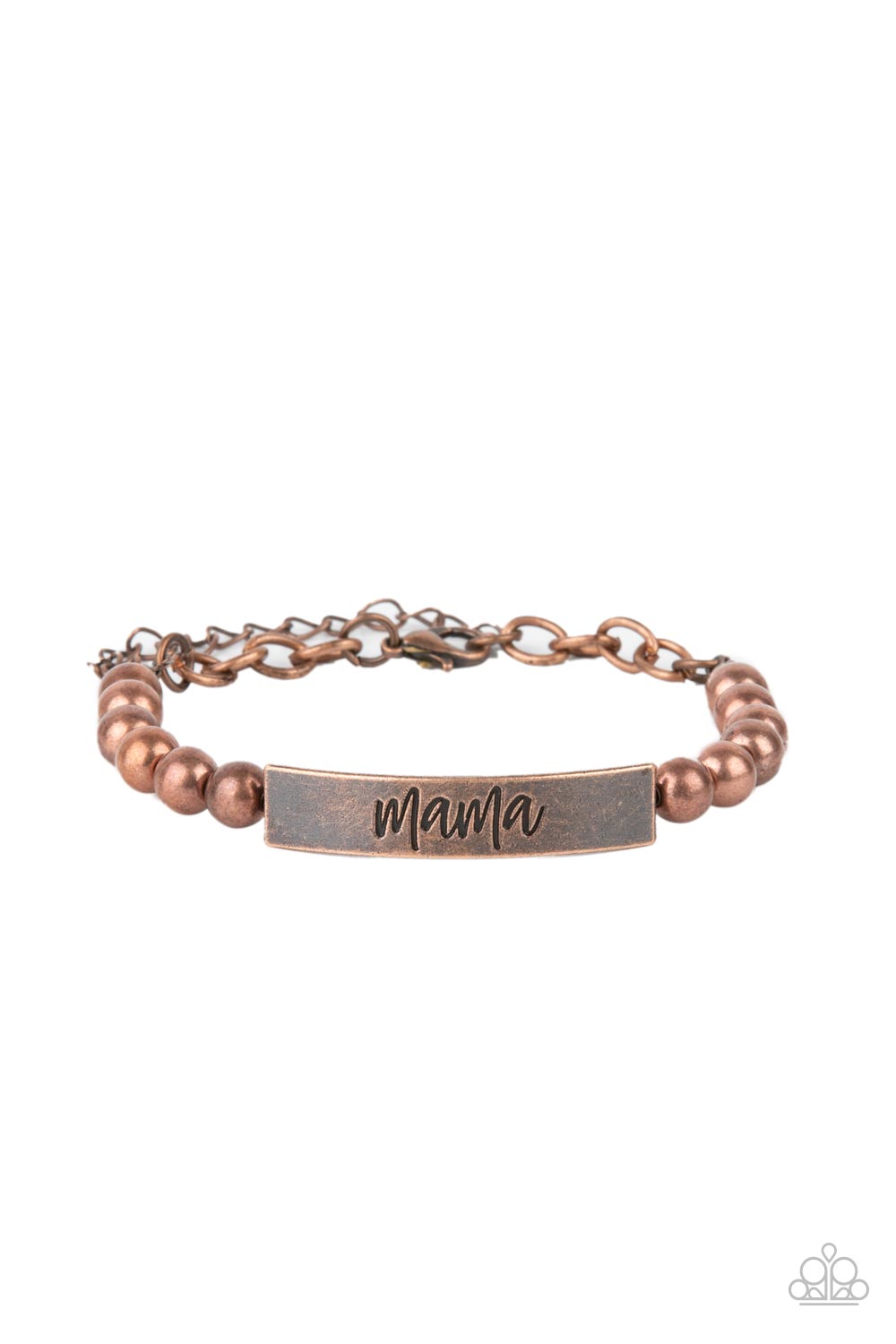 Paparazzi Accessories-Mom Squad Copper Engraved "Mama" Bead Bracelet