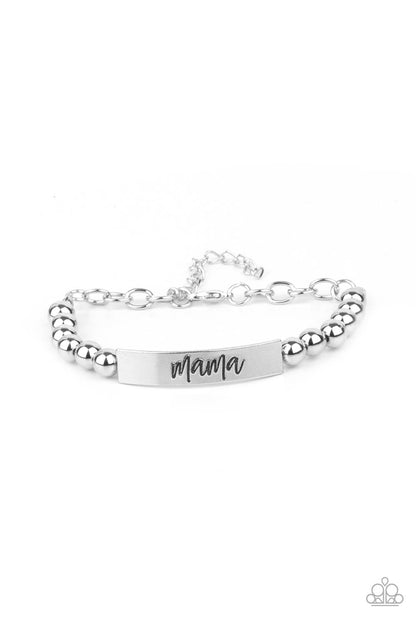 Paparazzi Accessories-Mom Squad Silver Engraved "Mama" Bracelet