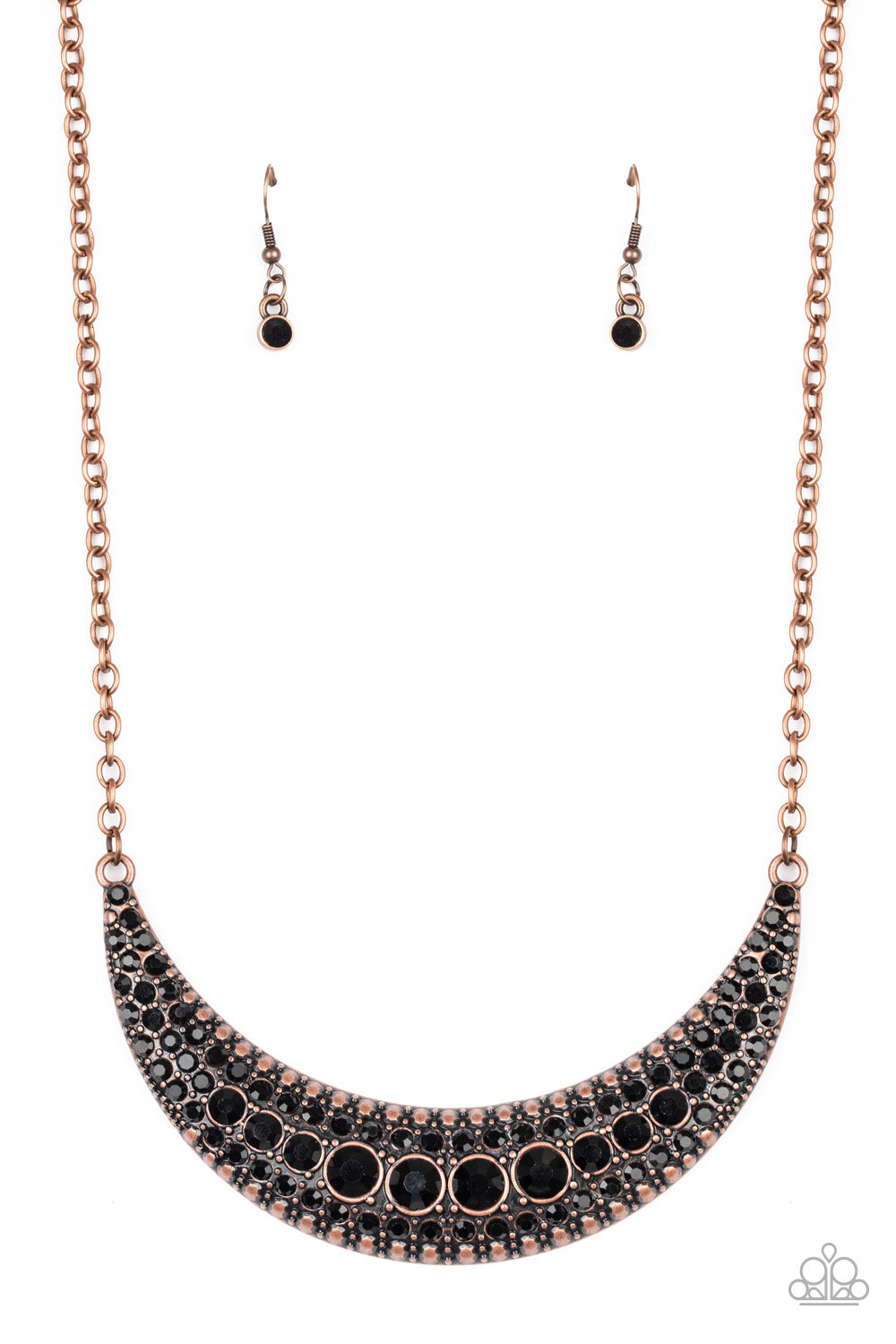 Paparazzi Accessories-Moon Child Magic Copper Glittery Necklace Set