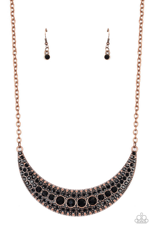 Paparazzi Accessories-Moon Child Magic Copper Glittery Necklace Set