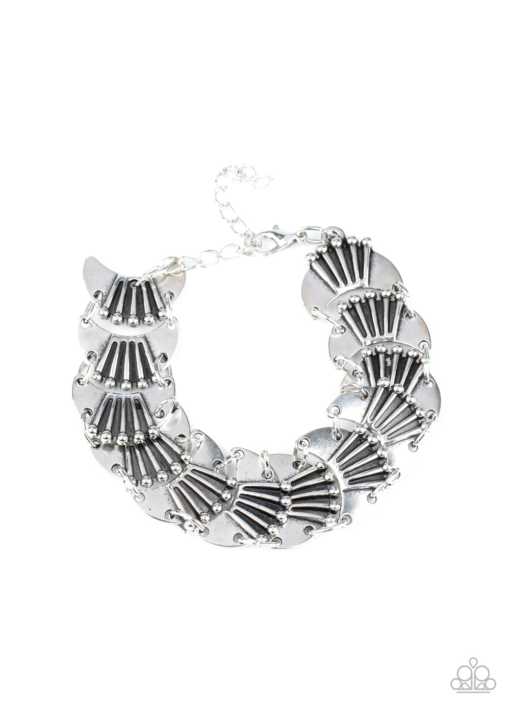 Paparazzi Accessories-Moonlit Mesa Silver Bracelet
