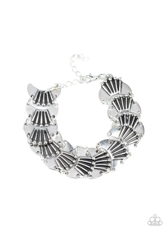 Paparazzi Accessories-Moonlit Mesa Silver Bracelet