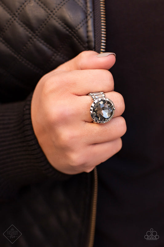 Paparazzi Accessories-More or Shameless Hematite Fashion Fix Ring