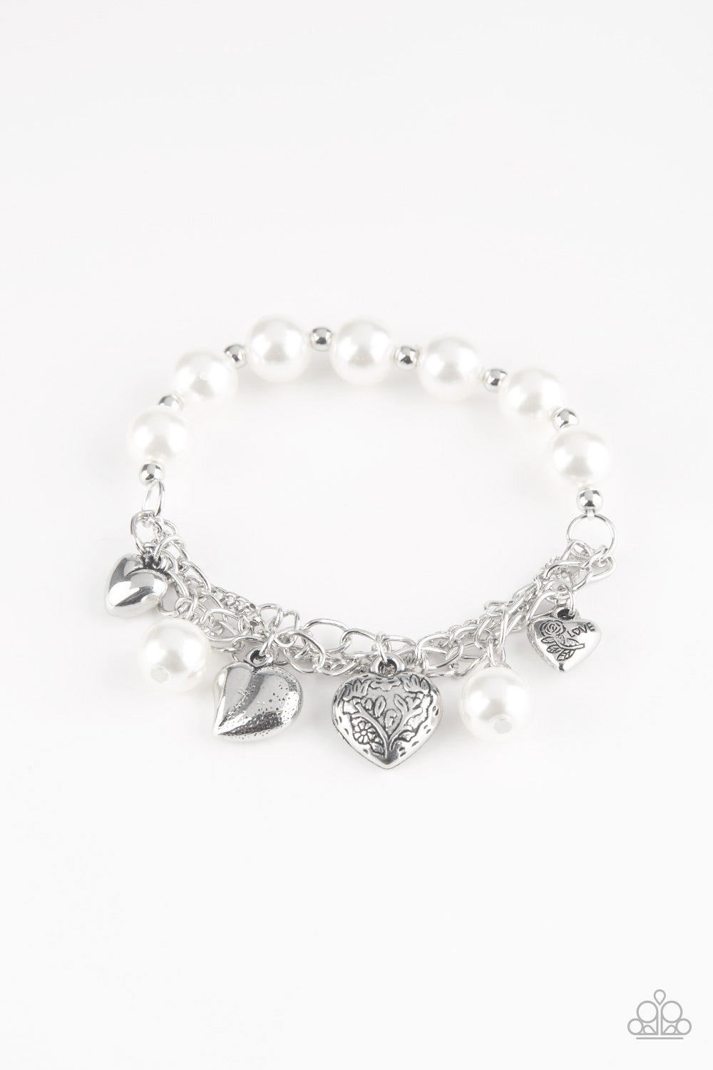 Paparazzi Accessories-More Amour White Bracelet