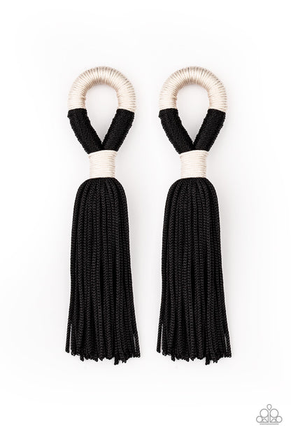 Paparazzi Accessories-Moroccan Mambo Black Earrings