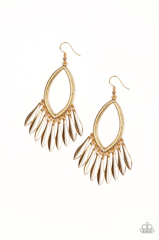 Paparazzi Accessories-My FLAIR Lady gold Earrings