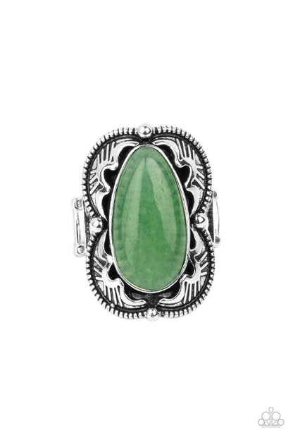 Paparazzi Accessories-Mystical Mambo Jade Green Teardrop Ring