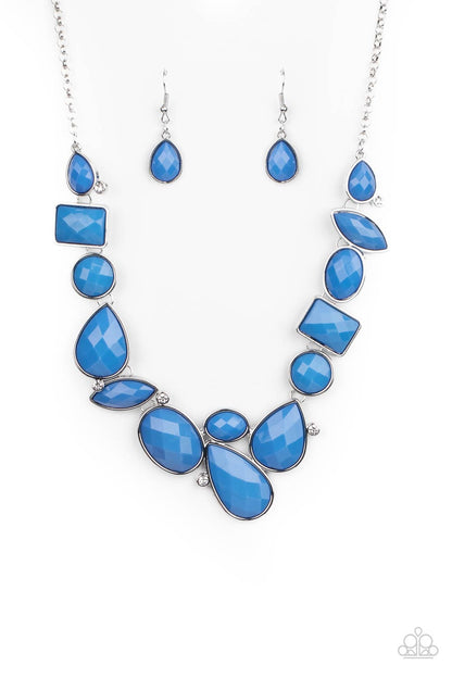 Paparazzi Accessories-Mystical Mirage French Blue Mismatched Necklace Set