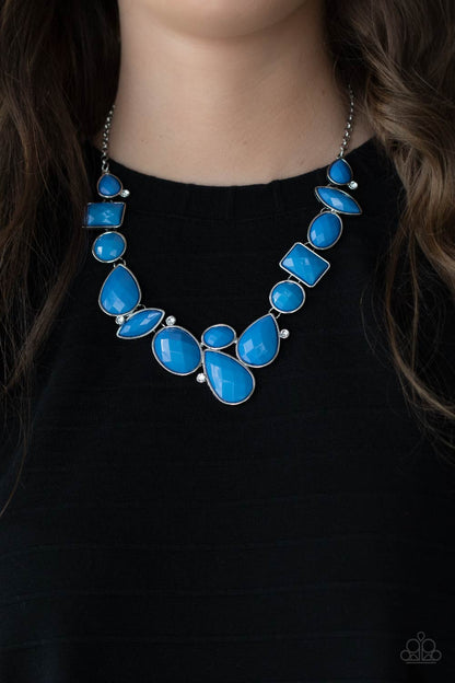Paparazzi Accessories-Mystical Mirage French Blue Mismatched Necklace Set