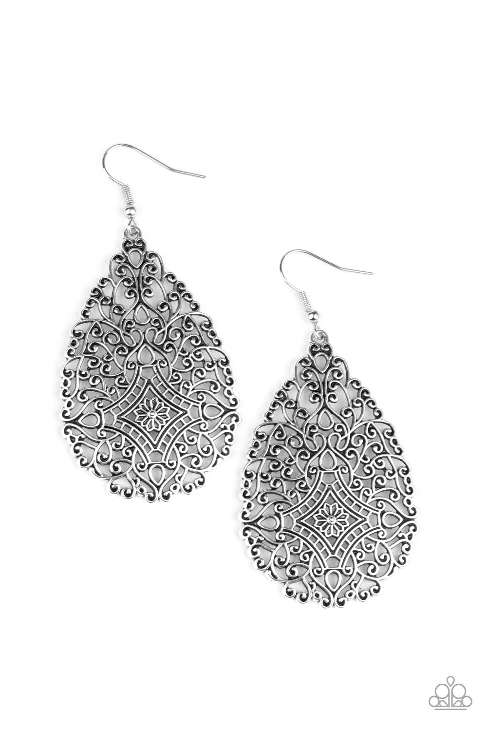 Paparazzi Accessories-Napa Valley Silver Earrings