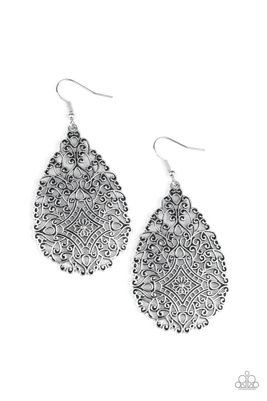 Paparazzi Accessories-Napa Valley Silver Earrings
