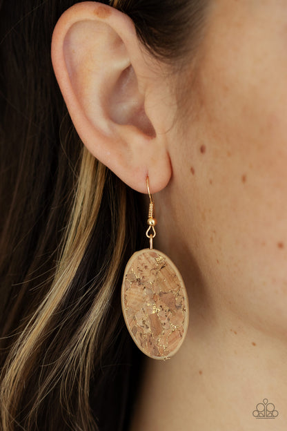 Paparazzi Accessories-Natures Finest Gold Cork Necklace Set