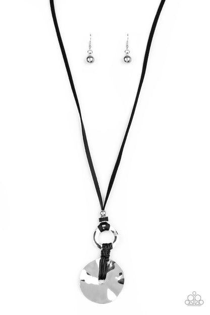 Paparazzi Accessories-Nautical Nomad Black Hammered Necklace Set