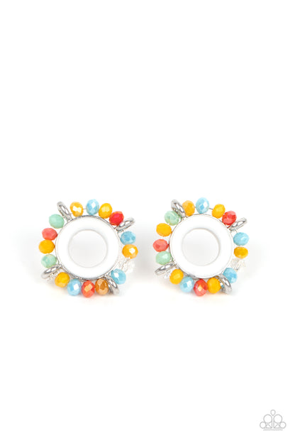 Paparazzi Accessories-Multi Crystal Bead Nautical White Earring