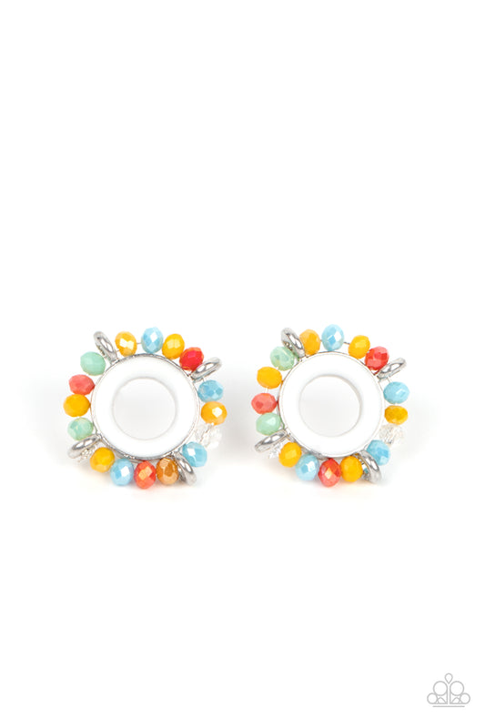 Paparazzi Accessories-Multi Crystal Bead Nautical White Earring