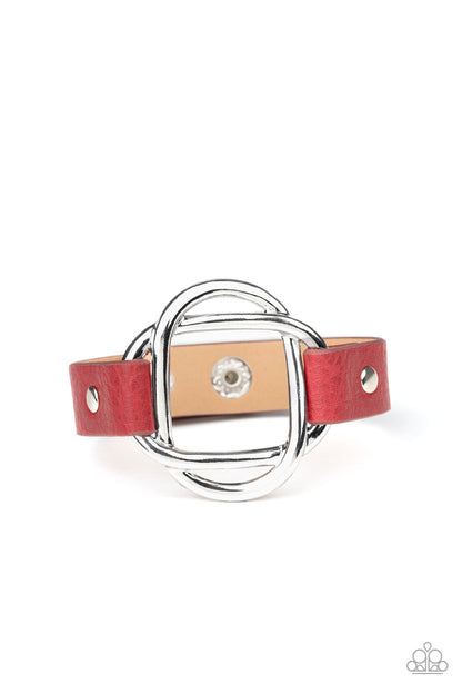 Paparazzi Accessories-Nautically Knotted Red Bracelet