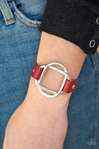 Paparazzi Accessories-Nautically Knotted Red Bracelet