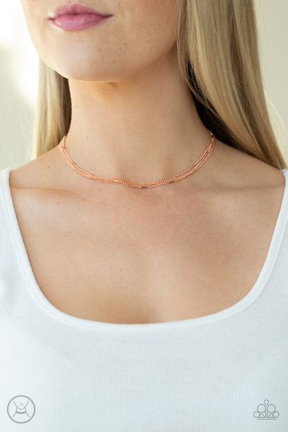 Paparazzi Accessories-Need I SLAY More Copper Beaded Chain Necklace Set