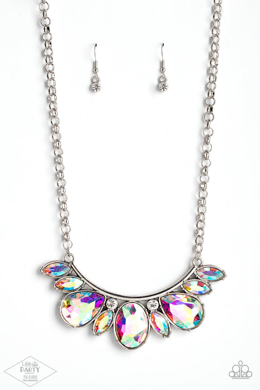 Paparazzi Accessories-Never SLAY Never Iridescent Teardrop Necklace Set