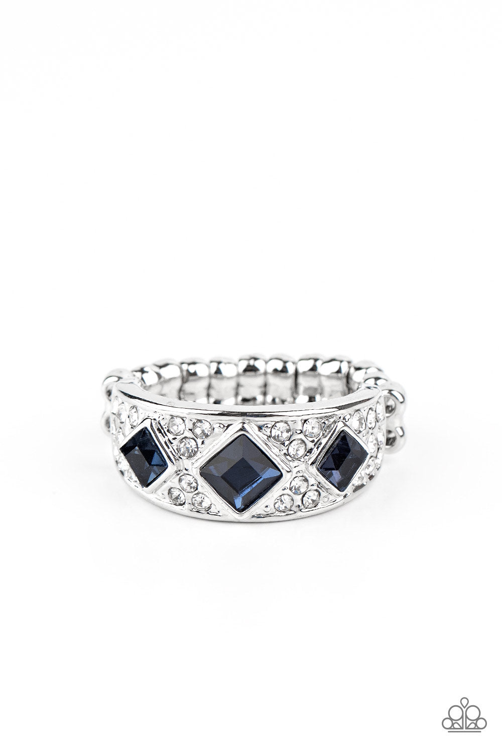 Paparazzi Accessories-New Age Nouveau Blue Rhinestone Ring