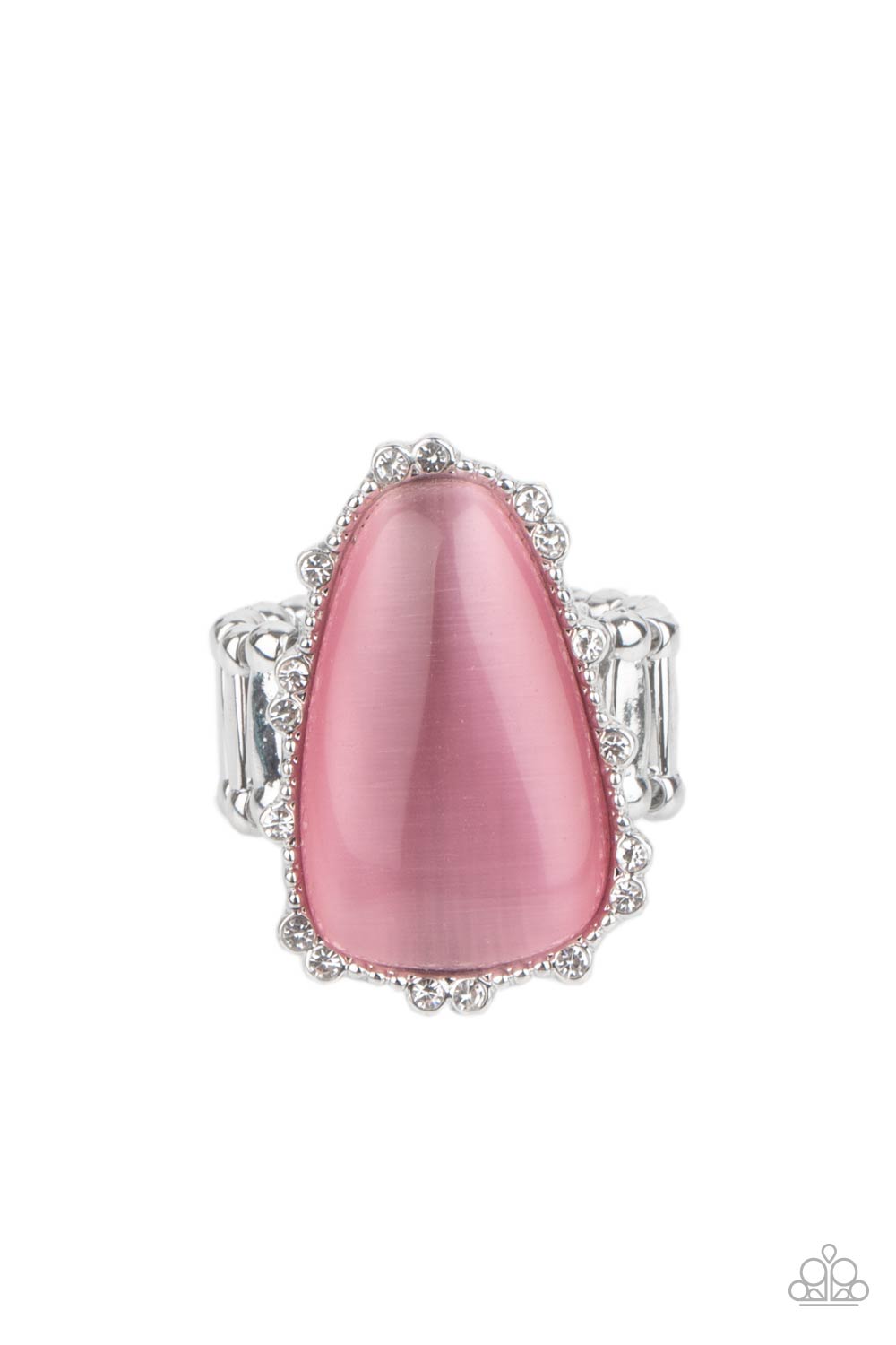 Paparazzi Accessories-Newport Nouveau Pink Cat's Eye Stone Ring