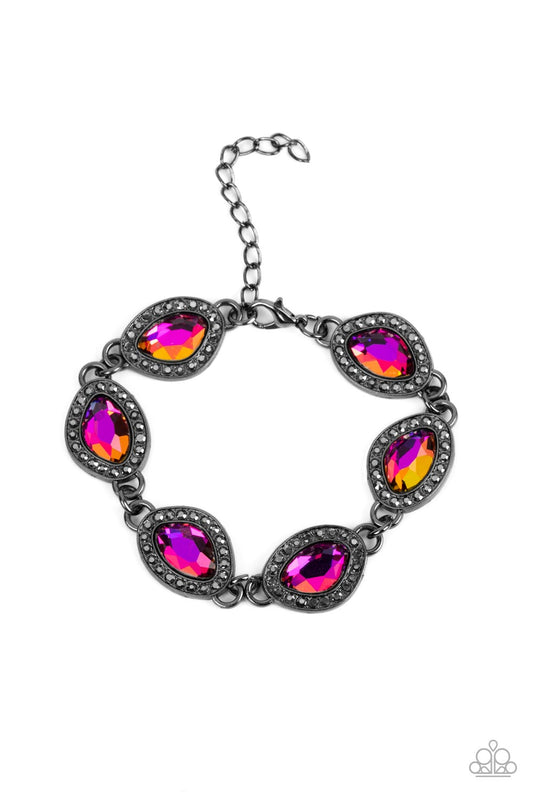 Paparazzi Accessories-Next-Level Sparkle Oil Spill Asymmetrical Bracelet