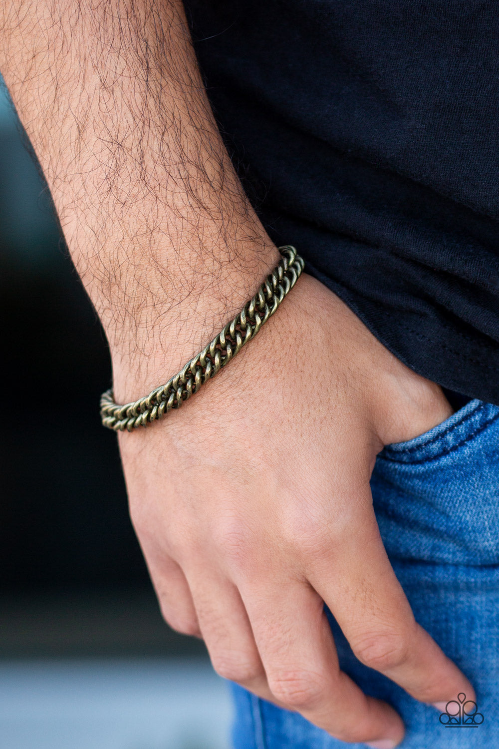 Paparazzi Accessories-Next Man Up Brass Men's Bracelet