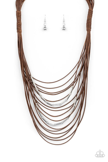 Paparazzi Accessories-Nice CORD-ination Brown Multiple Cording Necklace Set