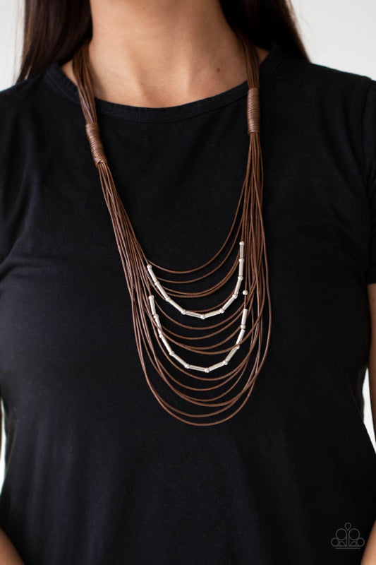 Paparazzi Accessories-Nice CORD-ination Brown Multiple Cording Necklace Set