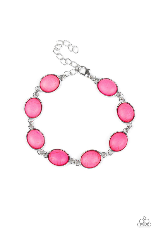 Paparazzi Accessories-Nice Stonework Pink Peacock Bracelet