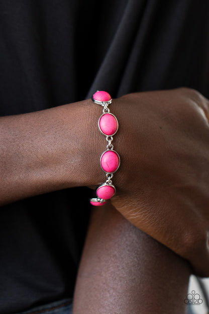 Paparazzi Accessories-Nice Stonework Pink Peacock Bracelet