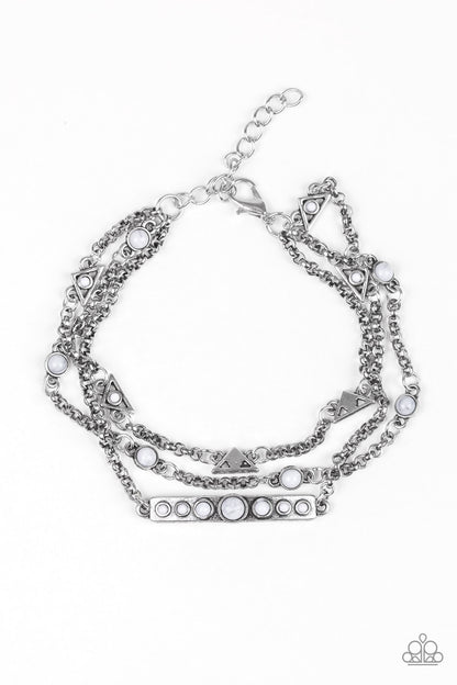 Paparazzi Accessories-No Means NOMAD Silver Dainty Triangle Bracelet