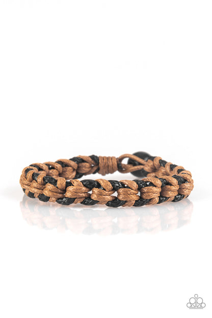 Paparazzi Accessories-Knot Another Word Brown Plaited Bracelet