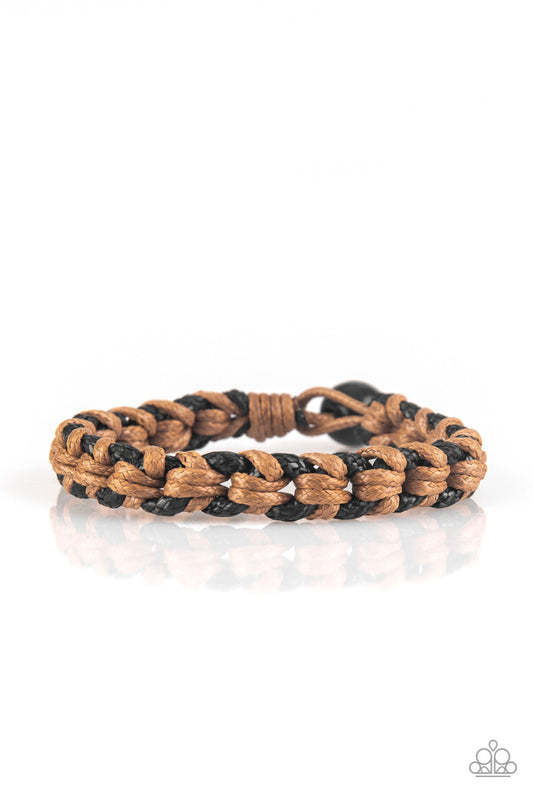 Paparazzi Accessories-Knot Another Word Brown Plaited Bracelet