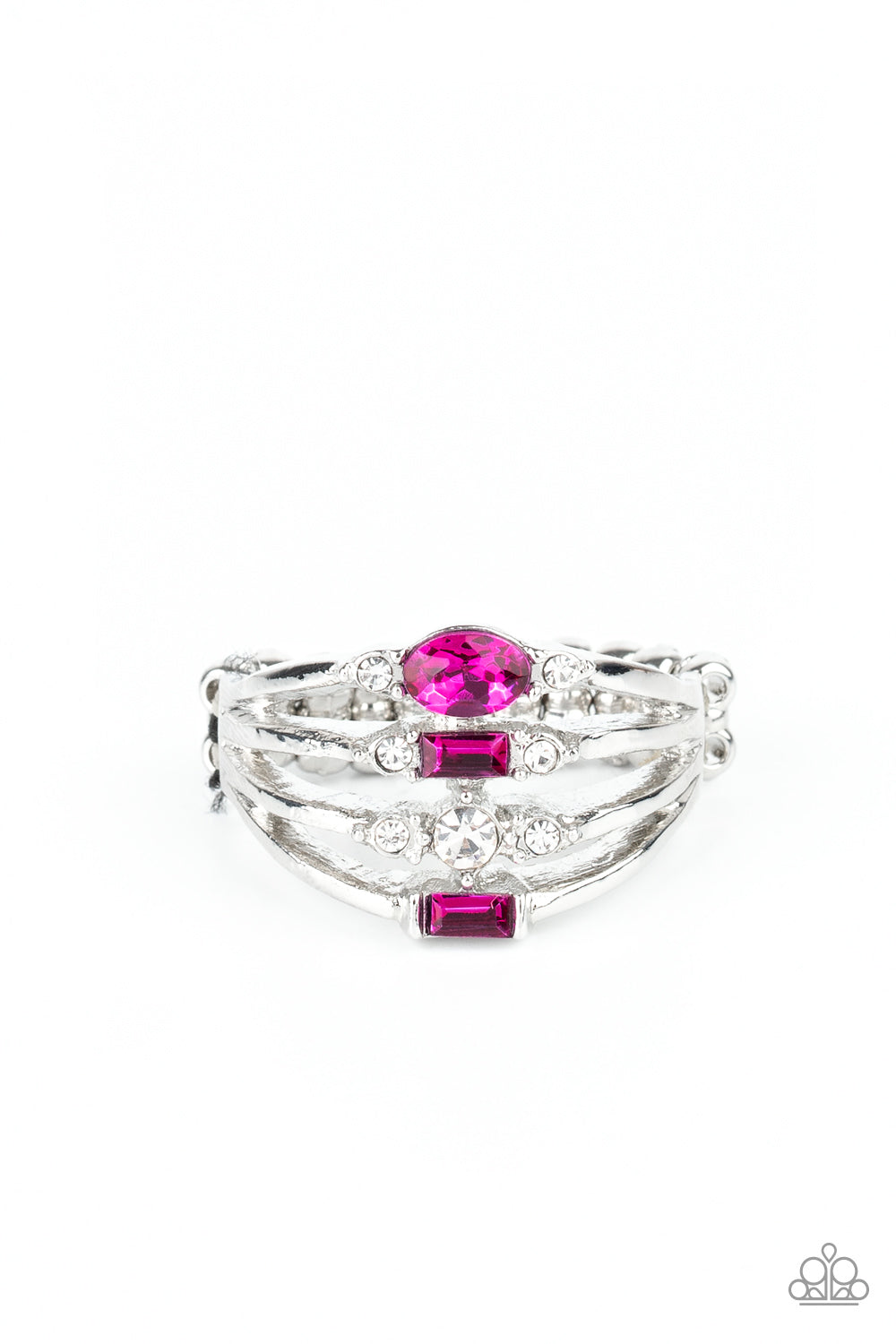 Paparazzi Accessories-Not So Novice Dainty Pink Rhinestone Ring