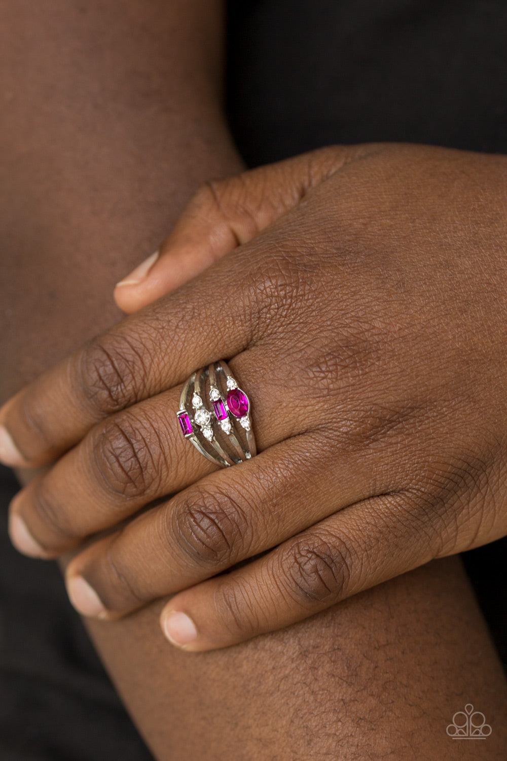 Paparazzi Accessories-Not So Novice Dainty Pink Rhinestone Ring