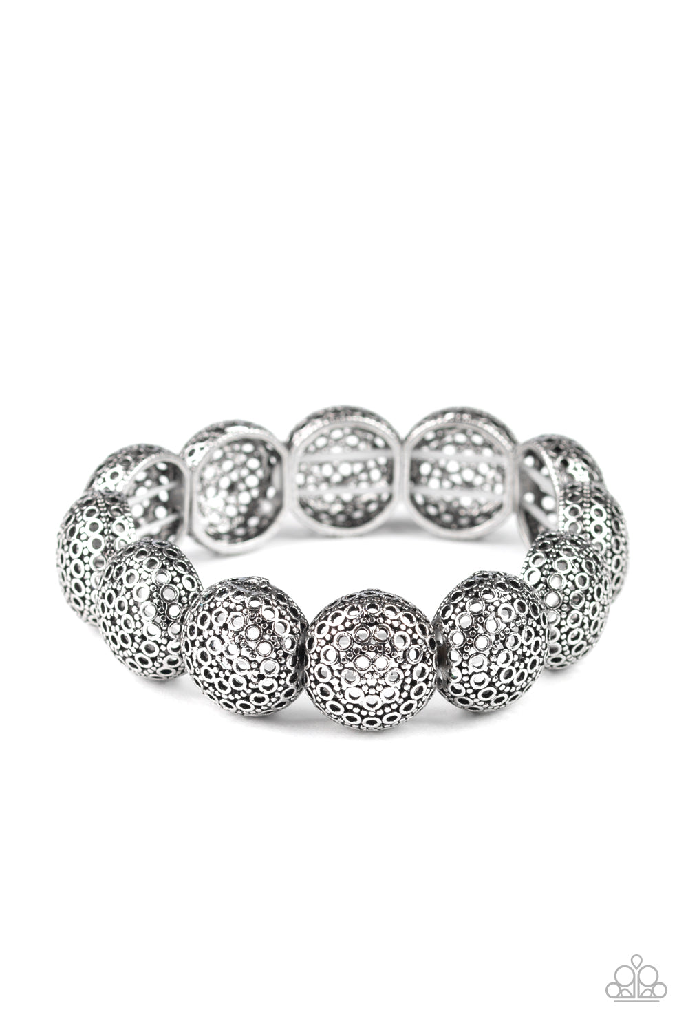 Paparazzi Accessories-Obviously Ornate Silver Bracelet