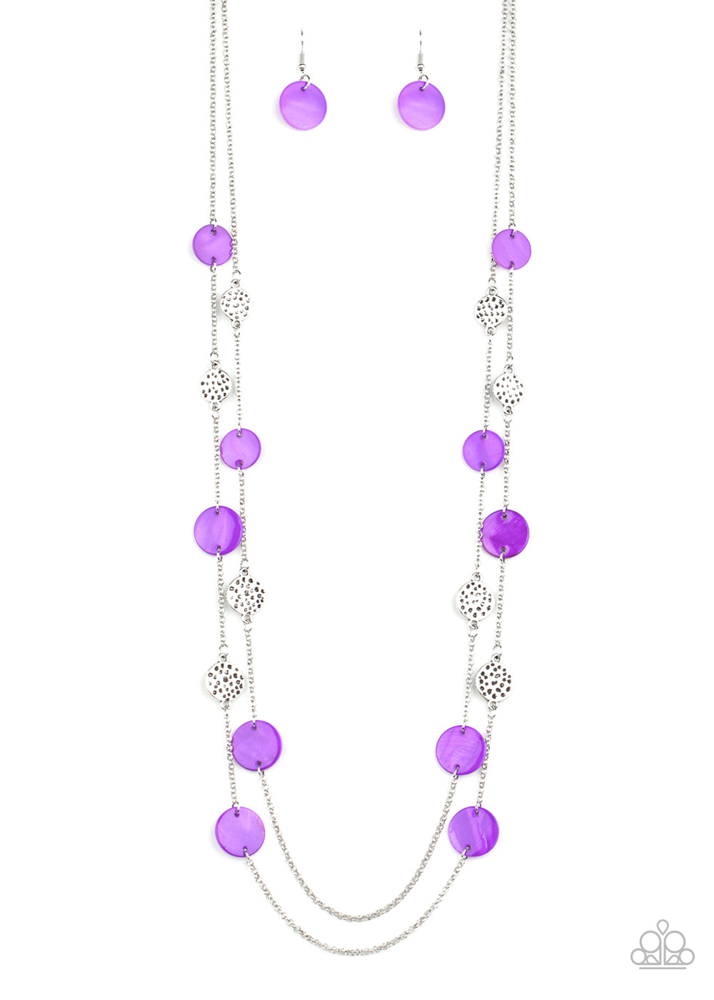 Paparazzi Accessories-Ocean Soul Purple Shell Necklace Set