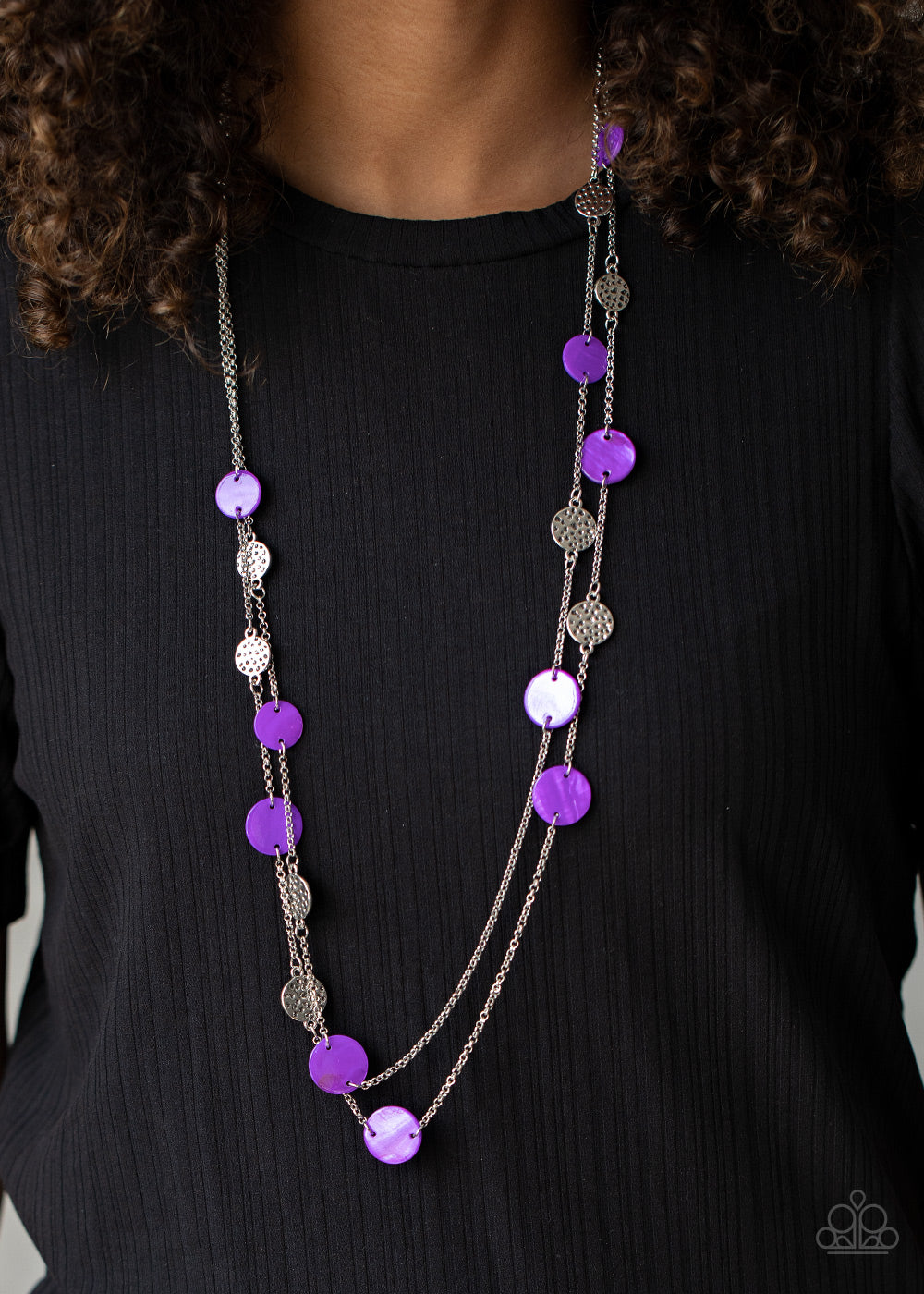Paparazzi Accessories-Ocean Soul Purple Shell Necklace Set