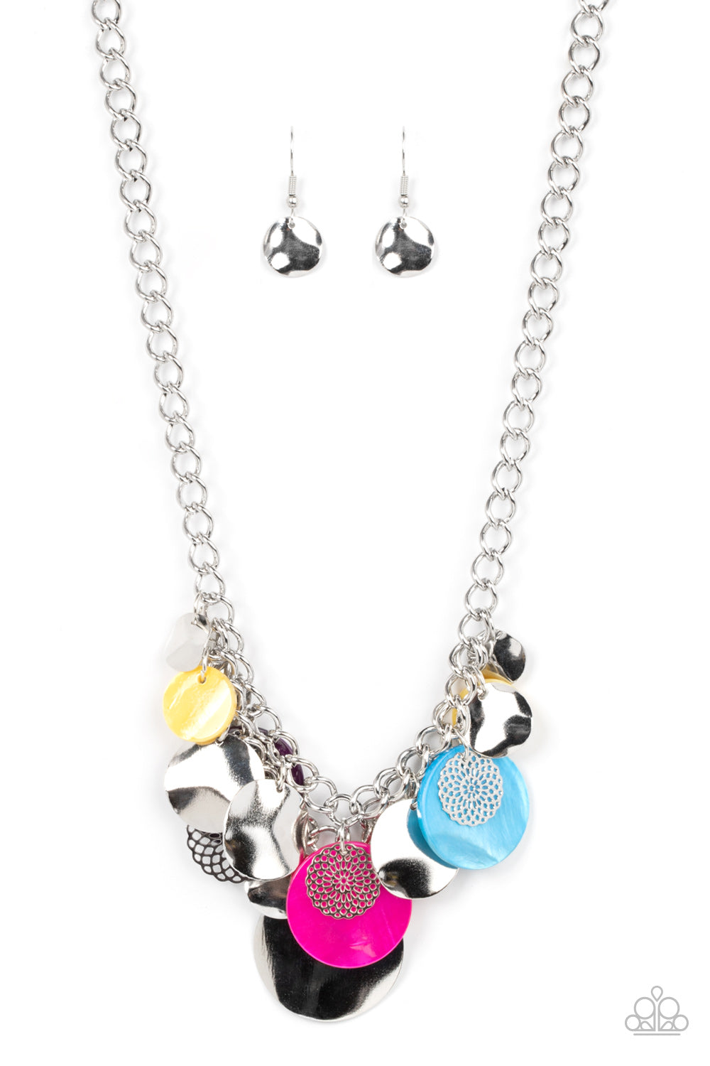 Paparazzi Accessories-Oceanic Opera Multicolored Shell Disc Necklace Set