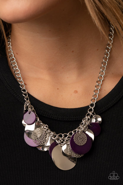Paparazzi Accessories-Oceanic Opera Purple Summery Discs Necklace Set
