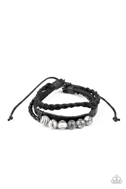 Paparazzi Accessories-Off Road Rebel Black Men's Bracelet