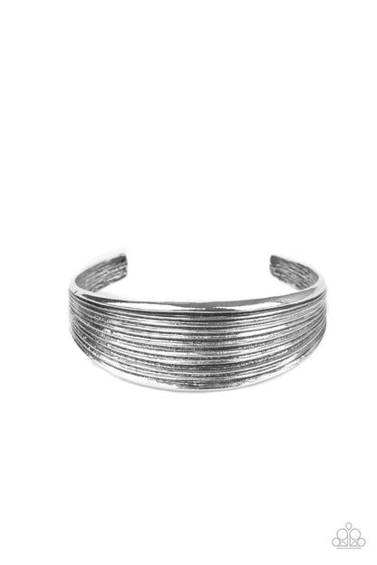 Paparazzi Accessories-Off The Cuff Couture Silver Bracelet