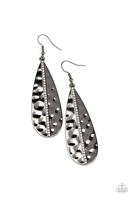 Paparazzi Accessories-On The Up and UPSCALE Black Earrings