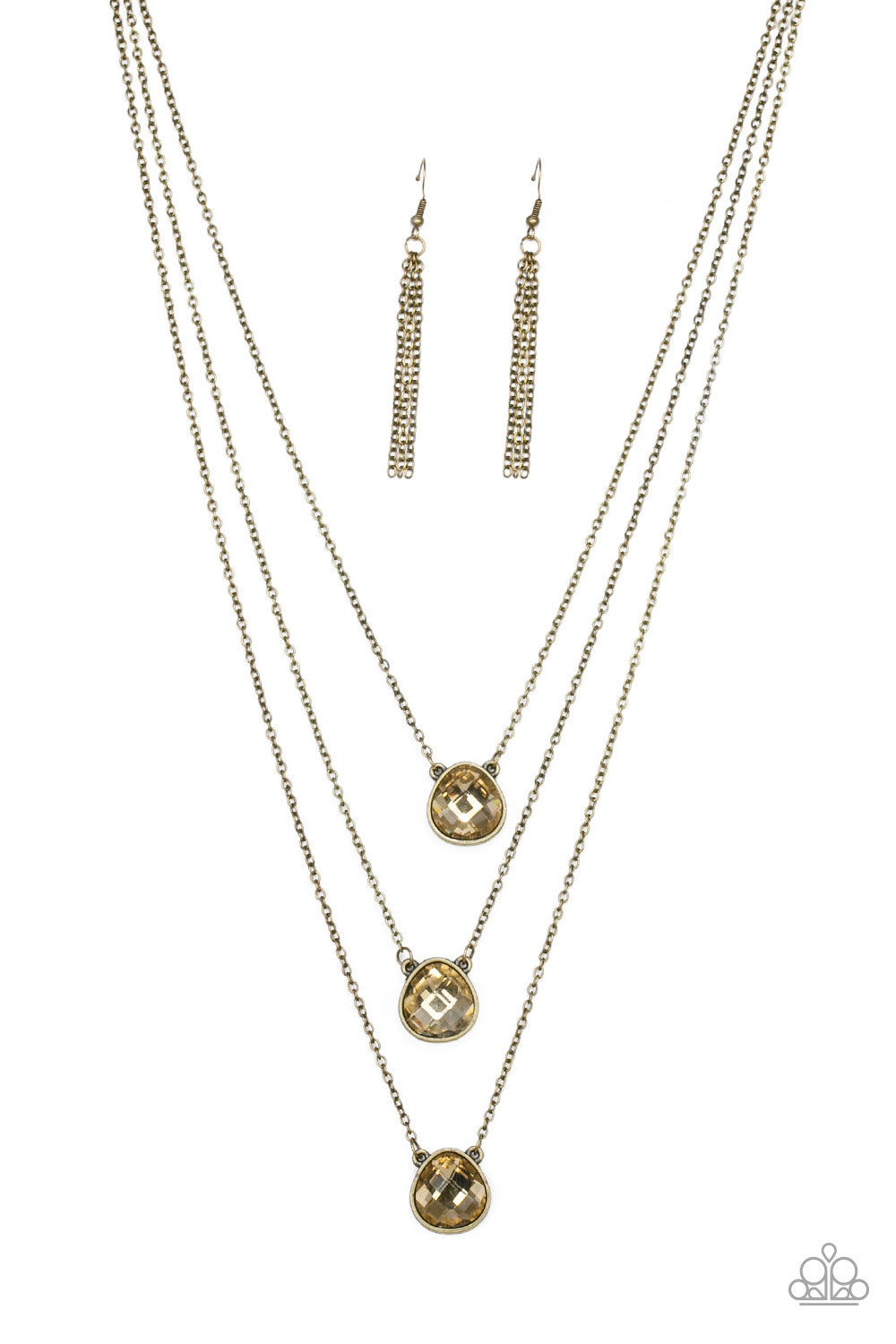 Paparazzi Accessories-Once In A MILLIONAIRE Brass Teardrop Necklace Set