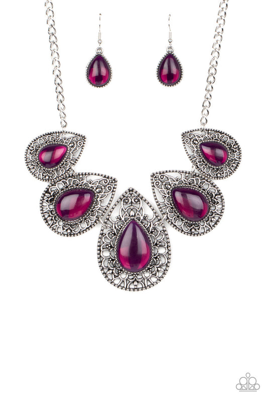 Paparazzi Accessories-Opal Auras Purple Necklace Set