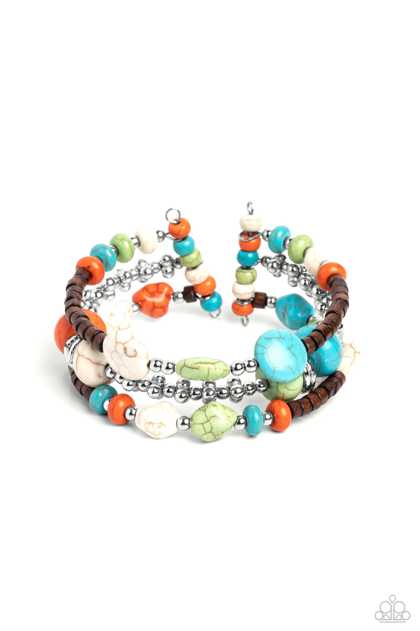 Paparazzi Accessories-Operation Outdoors Multi Earthy Wooden Bead Bracelet