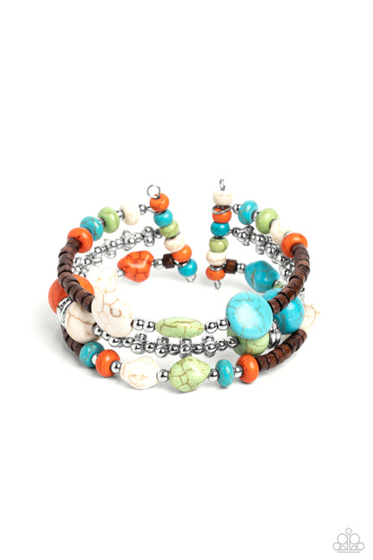 Paparazzi Accessories-Operation Outdoors Multi Earthy Wooden Bead Bracelet