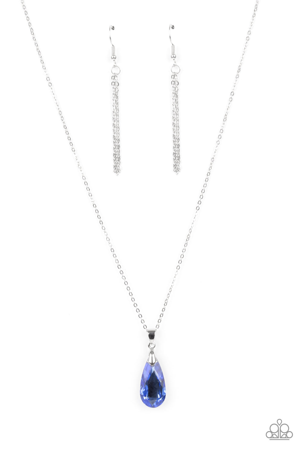 Paparazzi Accessories-Optimized Opulence Blue Teardrop Necklace Set